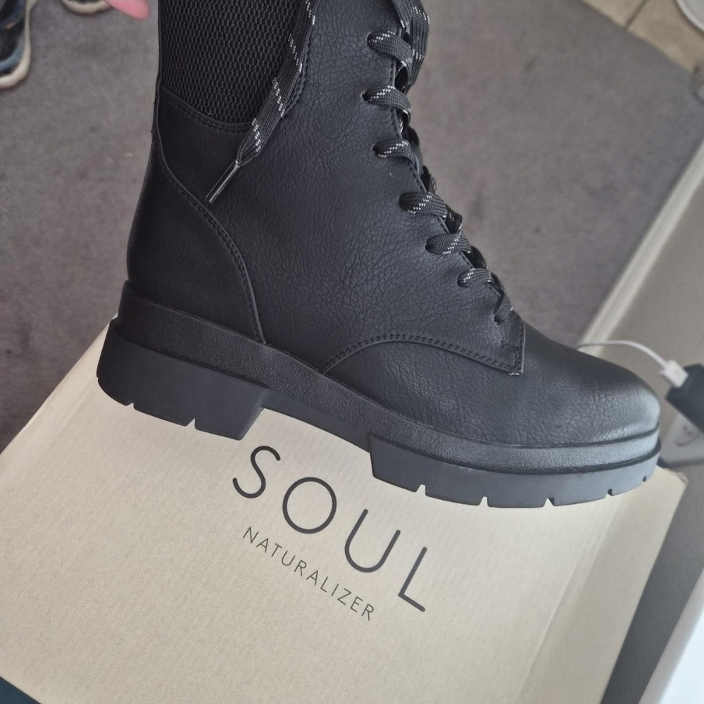 SOUL Naturalizer Black Combat Boots